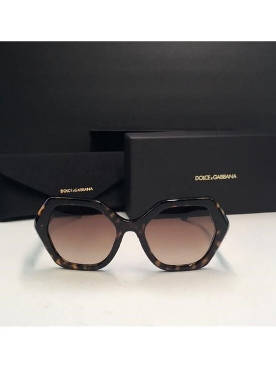 New Auth Dolce & Gabbana  DG 4406 Havana Geometric Sunglasses